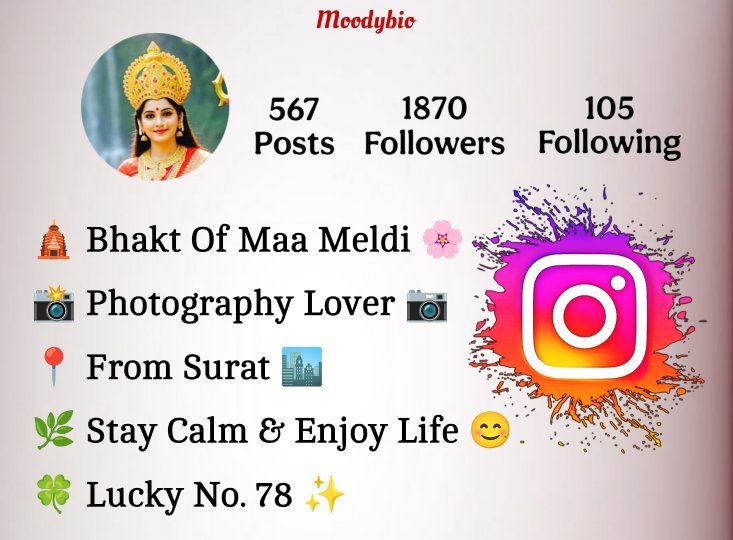 Maa Meldi Bio For Instagram