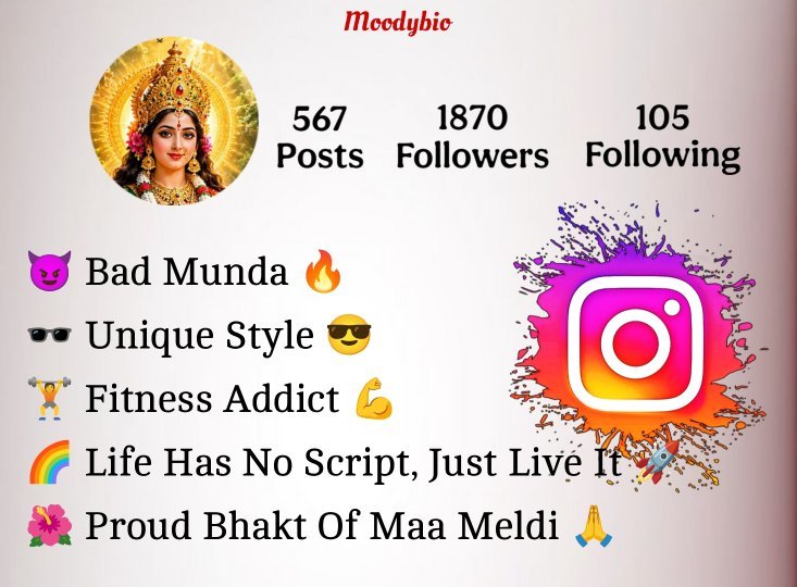 Maa Meldi Bio For Instagram